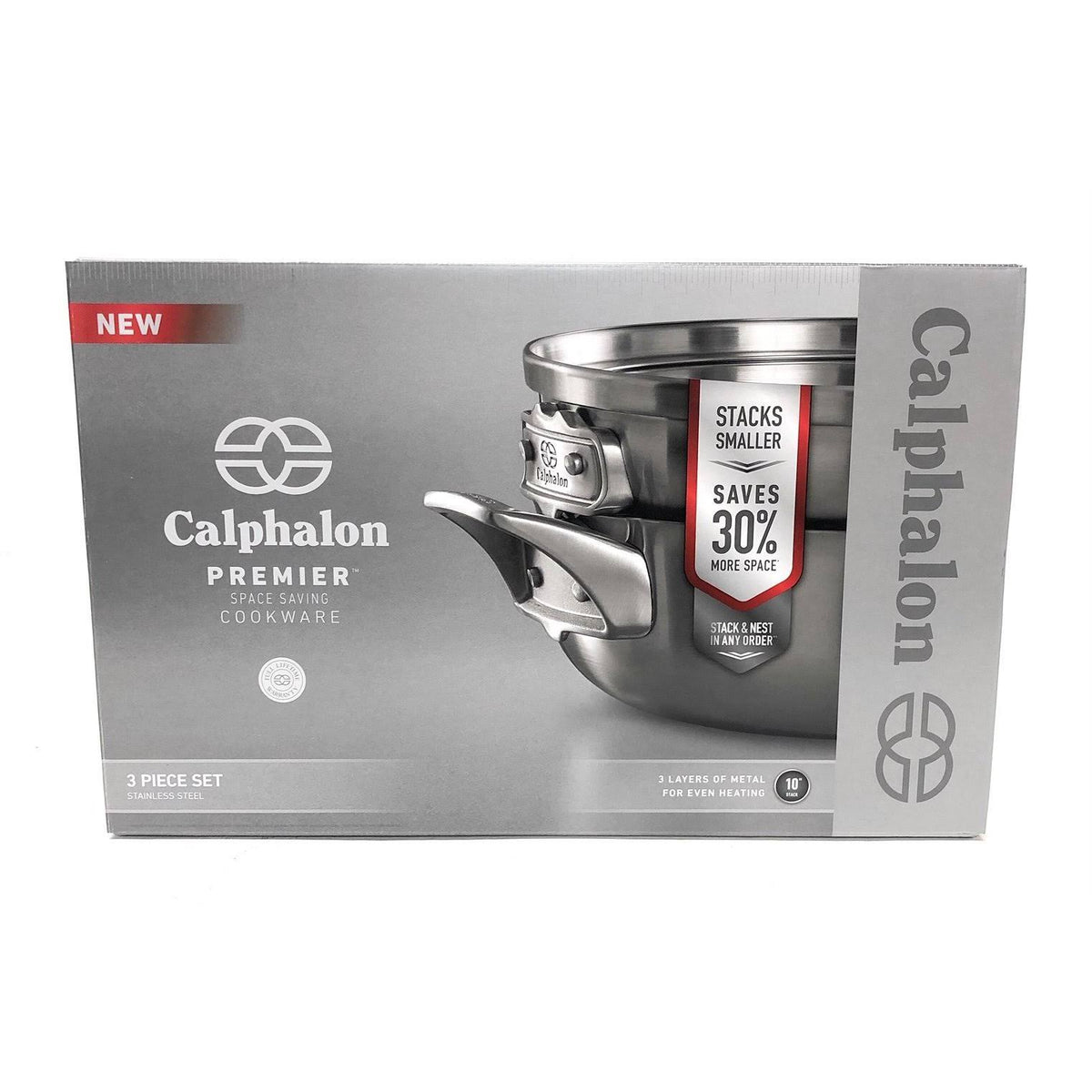 Stainless Steel 3 Piece Stack Cookware Set V9056