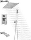 Matte Black Shower Faucet Set with Tub Spout and Handheld Shower Head X327518