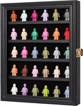 Black Wall Mount Display Case with UV Protected Lockable Removable Shelves Z702655