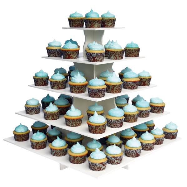 5 Tier Square Cupcake Tower V430