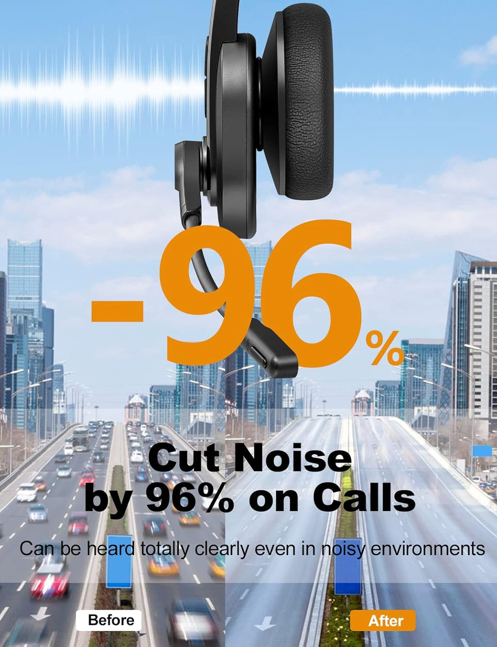Bluetooth Trucker Headset with Noise Canceling Microphone F515794