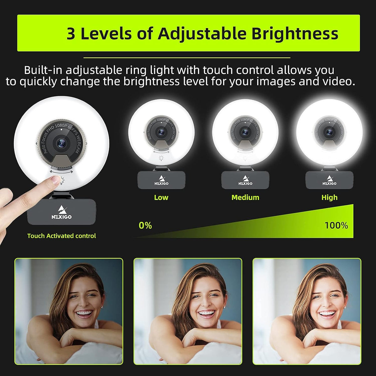 1080P 60FPS Webcam with Light R766901