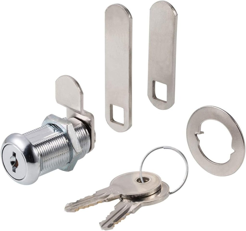 Cabinet Cam Lock 1-1/8 Cylinder Chrome Finish 4 Pack X25671