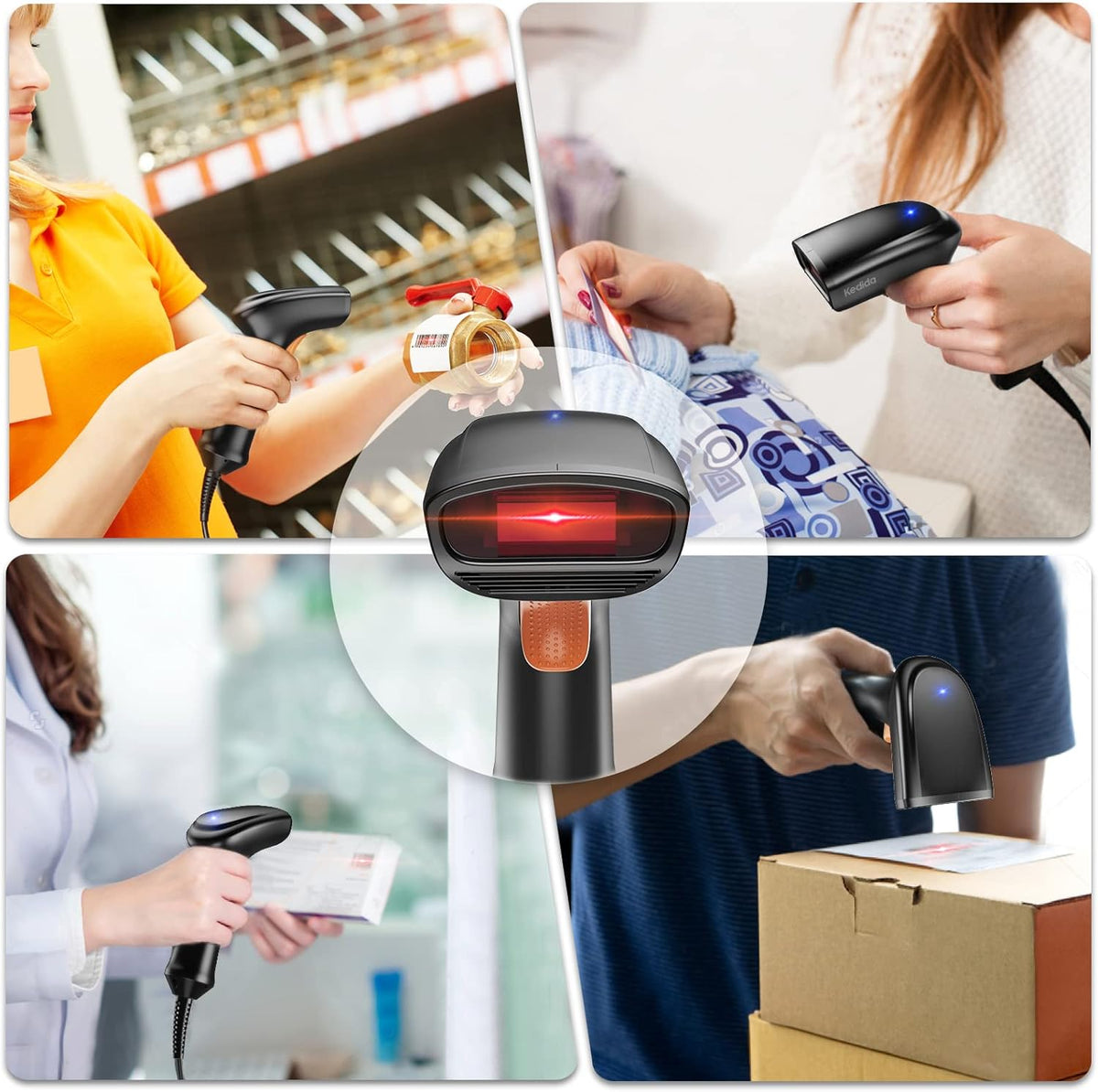 Handheld 1D Barcode Scanner with USB Cable Pack of 2 D74251