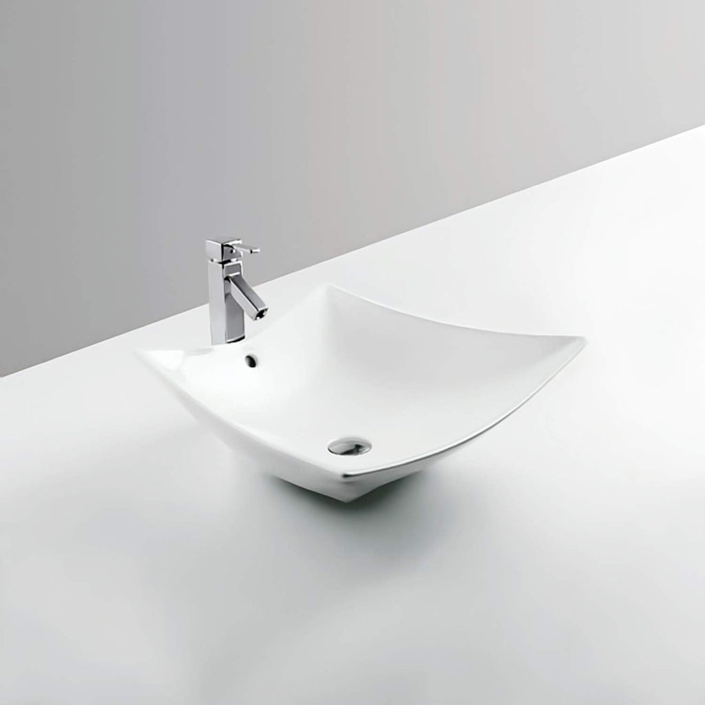 18 Inch Round Ceramic Vessel Sink with Overflow E956