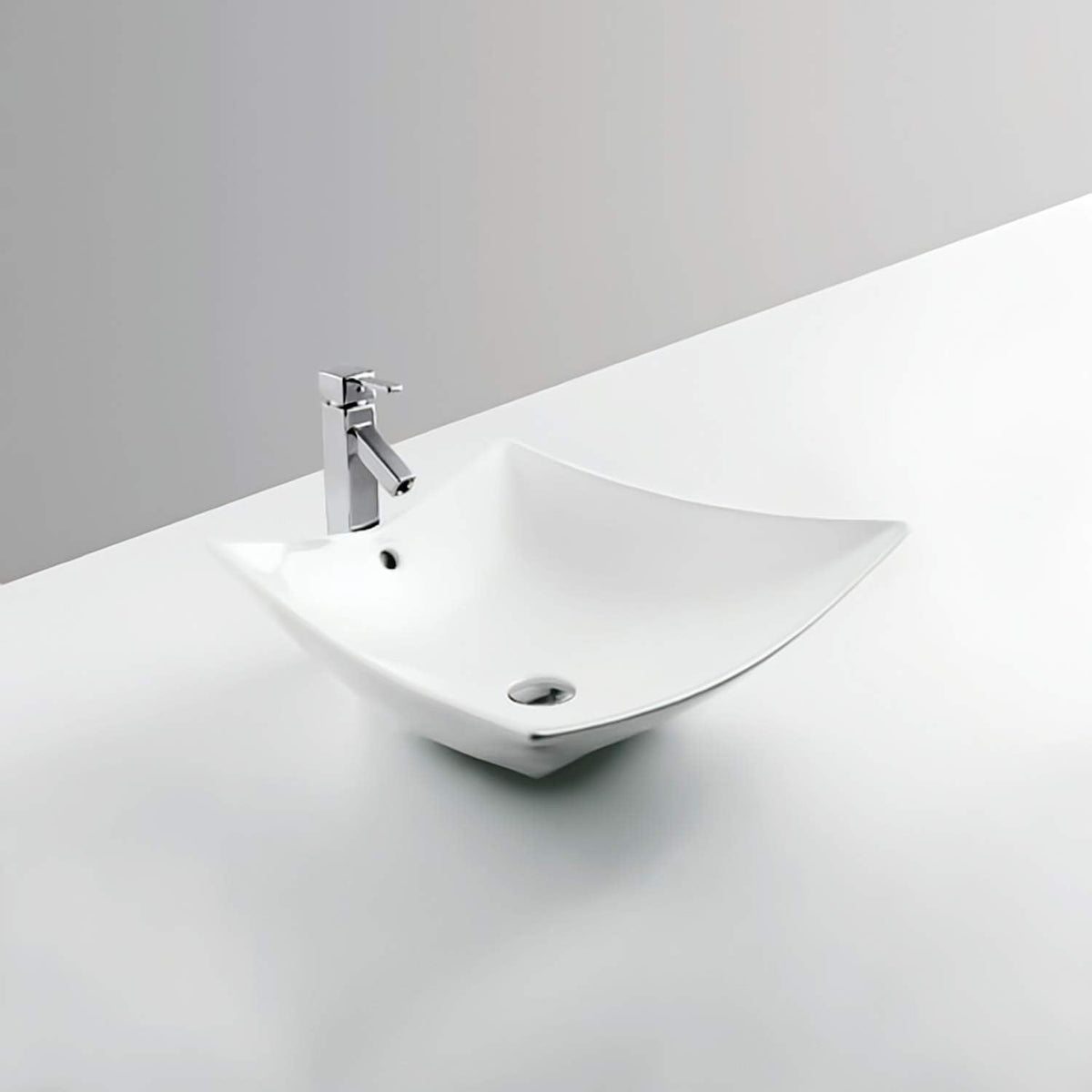 18 Inch Round Ceramic Vessel Sink with Overflow E956