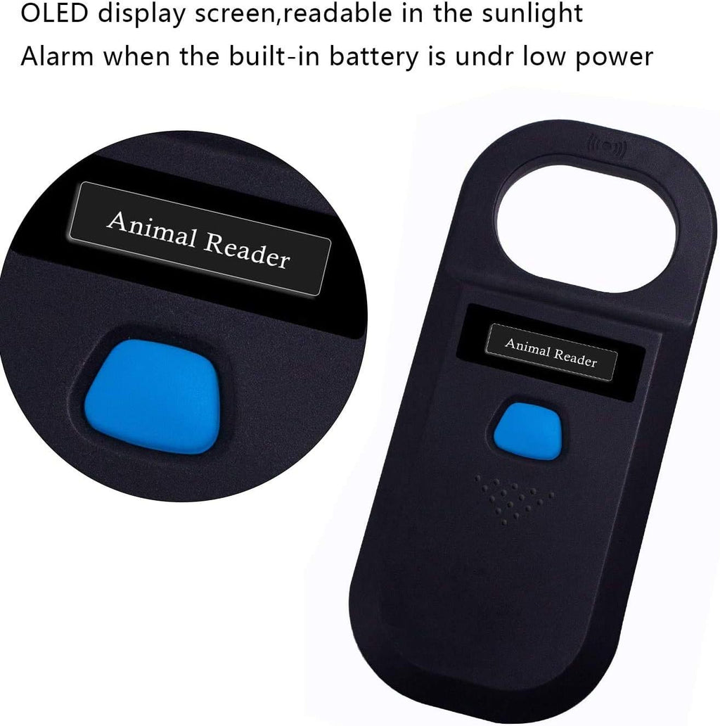 Handheld Pet Microchip Scanner 134.2kHz/125kHz RFID Reader Black L62721