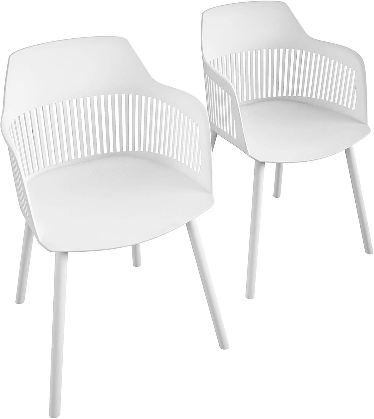 White Indoor/Outdoor Resin Dining Chairs 2-Pack U924802