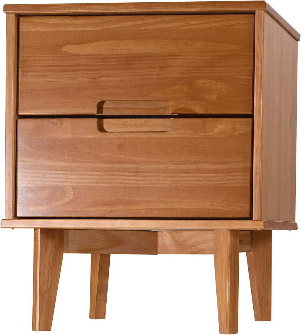 Caramel 2 Drawer Wood Nightstand Side Table U50827