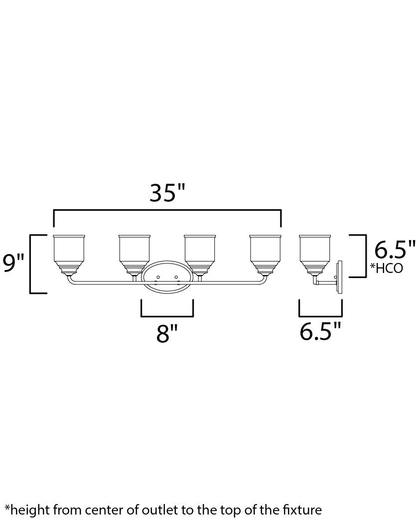 4-Light Black Bath Vanity J345