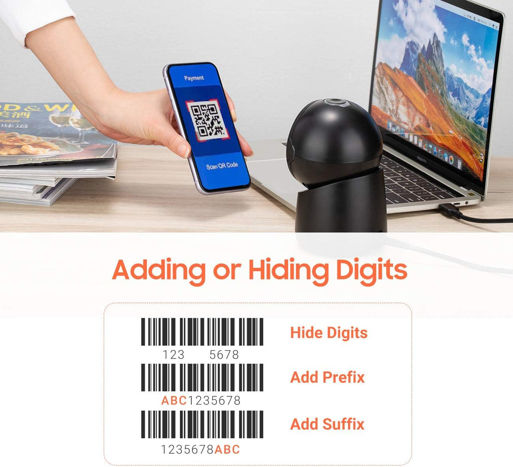 Omnidirectional Desktop Barcode Scanner with Adjustable Scan Head U373224