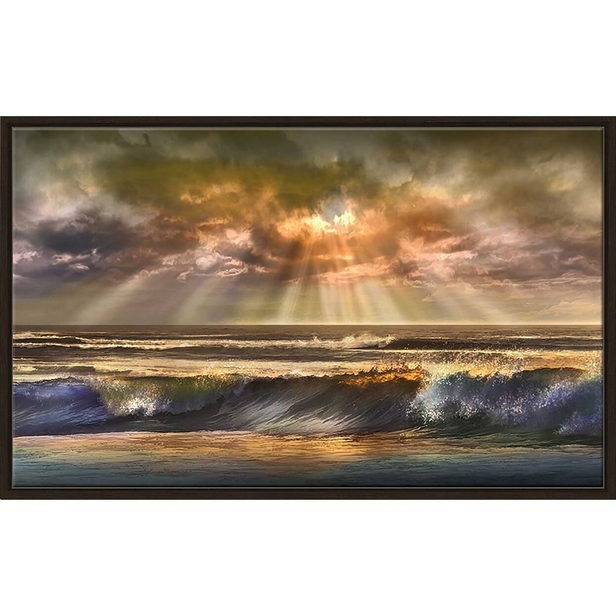 Orange Canvas in Floating Frame I78755