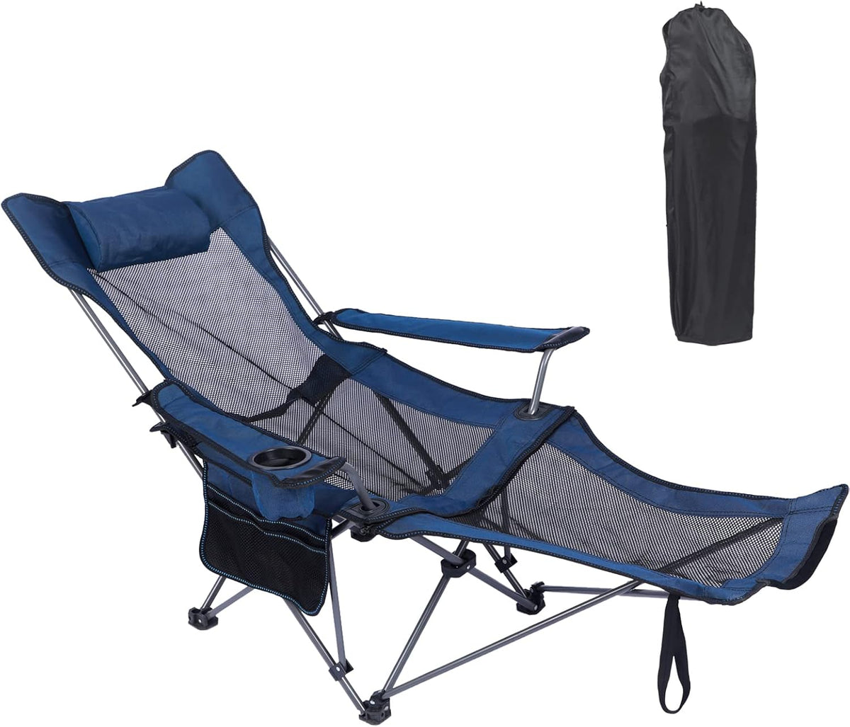 Oversized Folding Reclining Camping Chair with Footrest V572