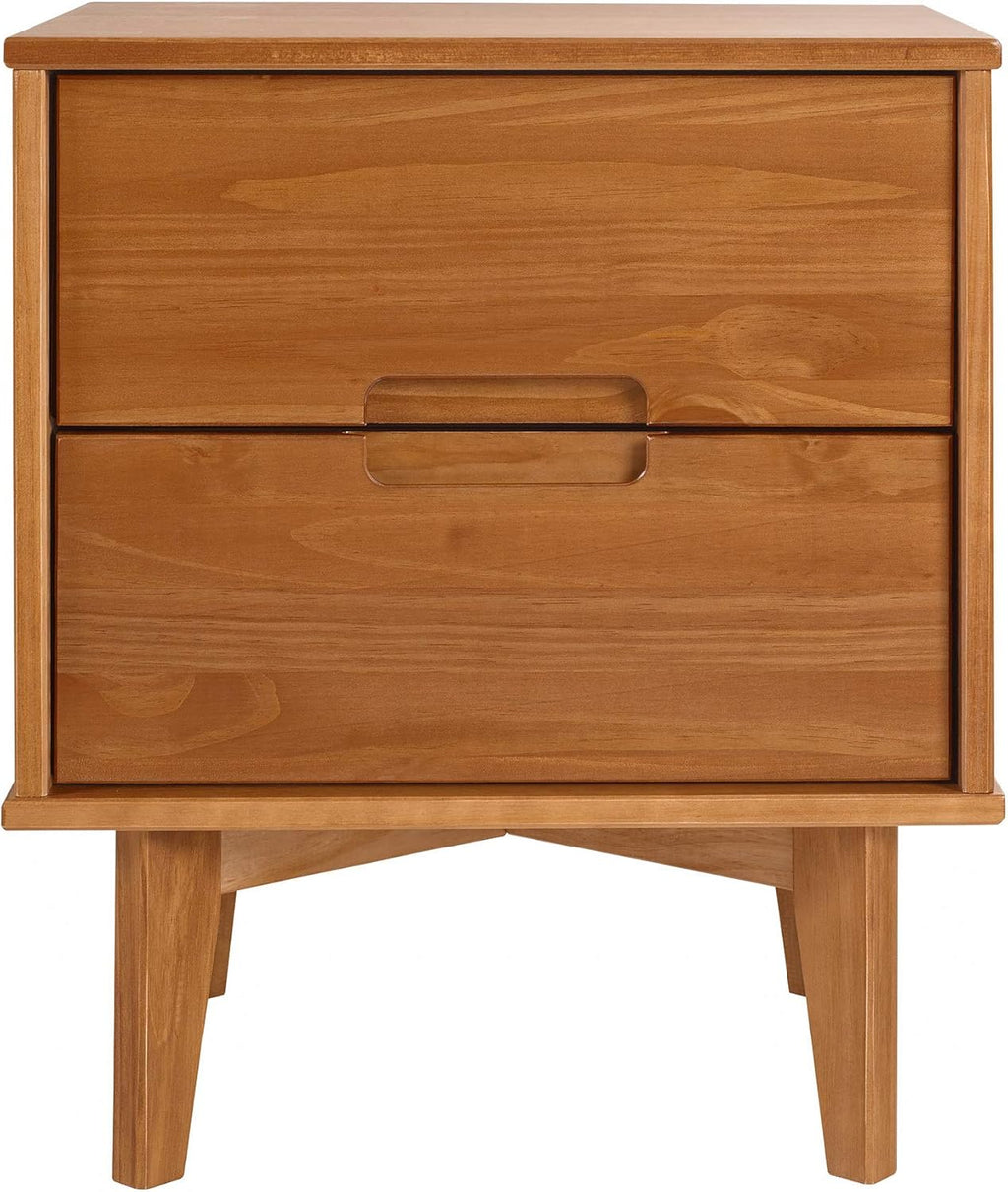 Caramel 2 Drawer Wood Nightstand Side Table U50827