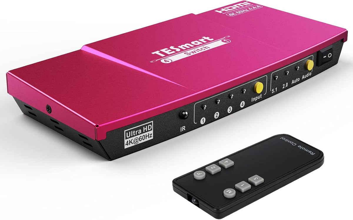 4 Port HDMI Switch 4K@60Hz 4 in 1 Out with Optical Audio Out Q5026