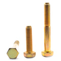 22 x 2 1/4 Fine Thread Grade 8 Hex Cap Screw Alloy Steel Yellow Zinc Plated W1666