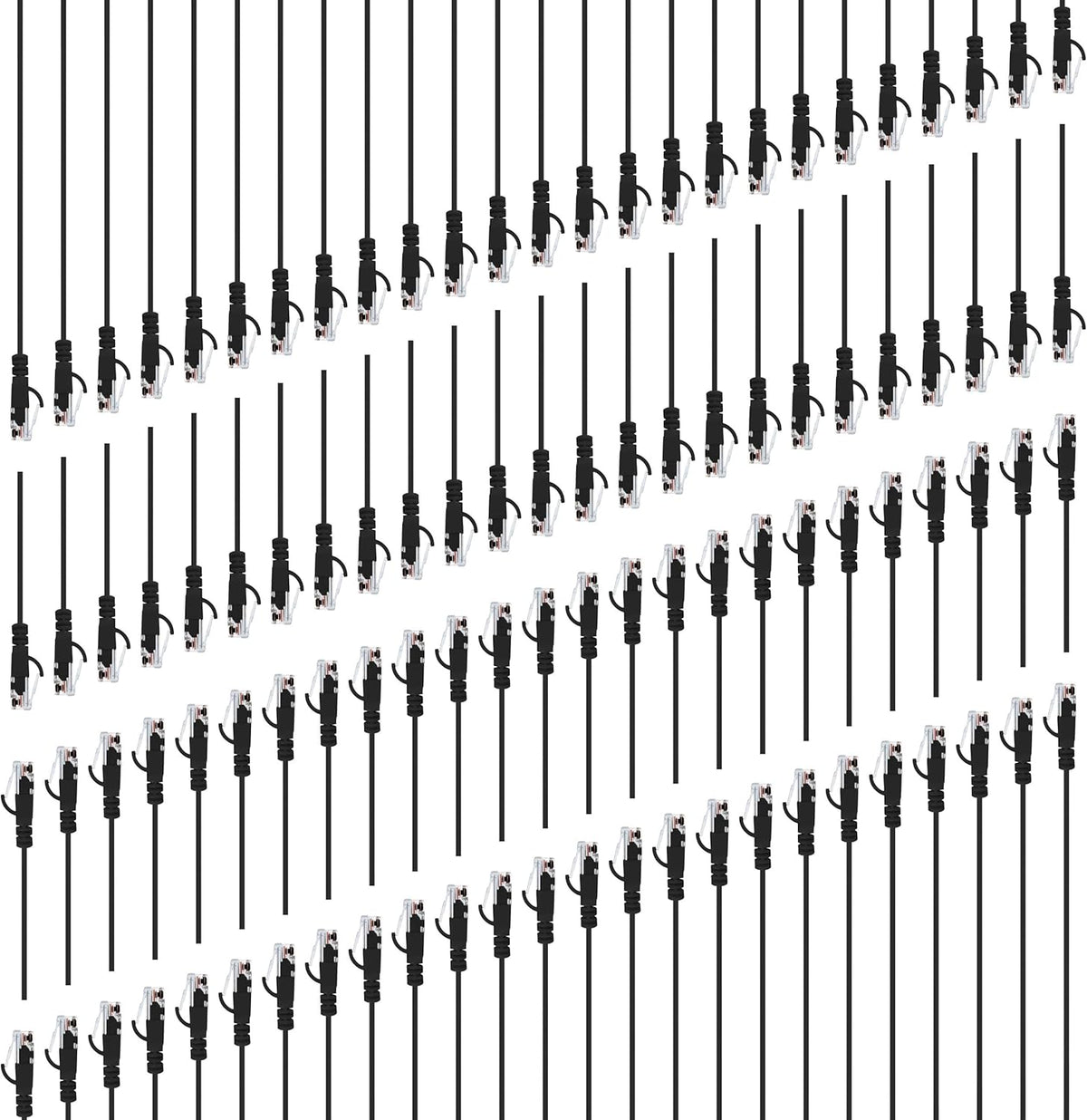 Black Cat6 Flat Patch Cable 20 Pack A8442