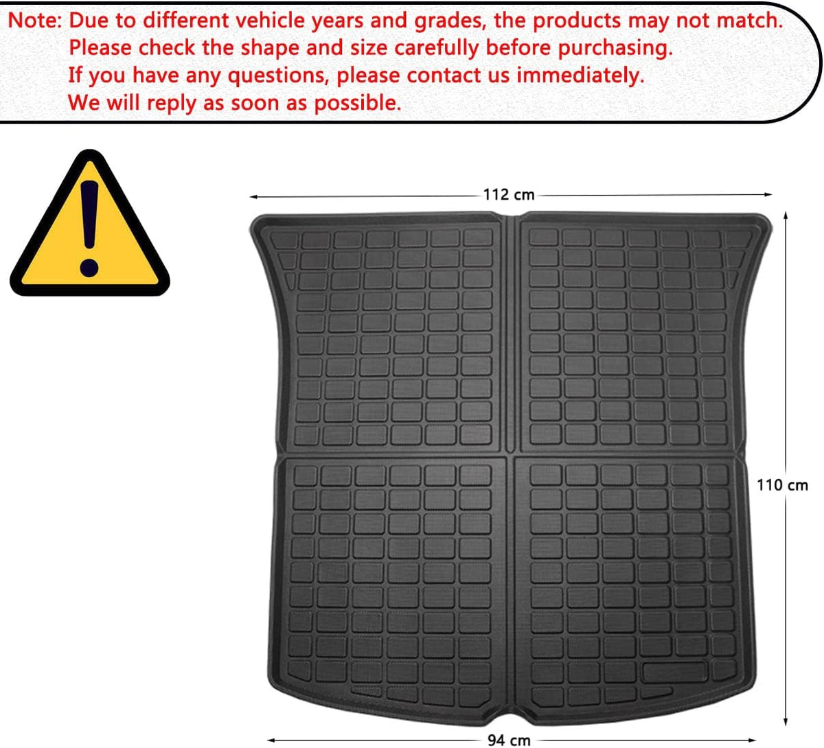 All Weather Rear Cargo Trunk Tray Floor Mat Z890128