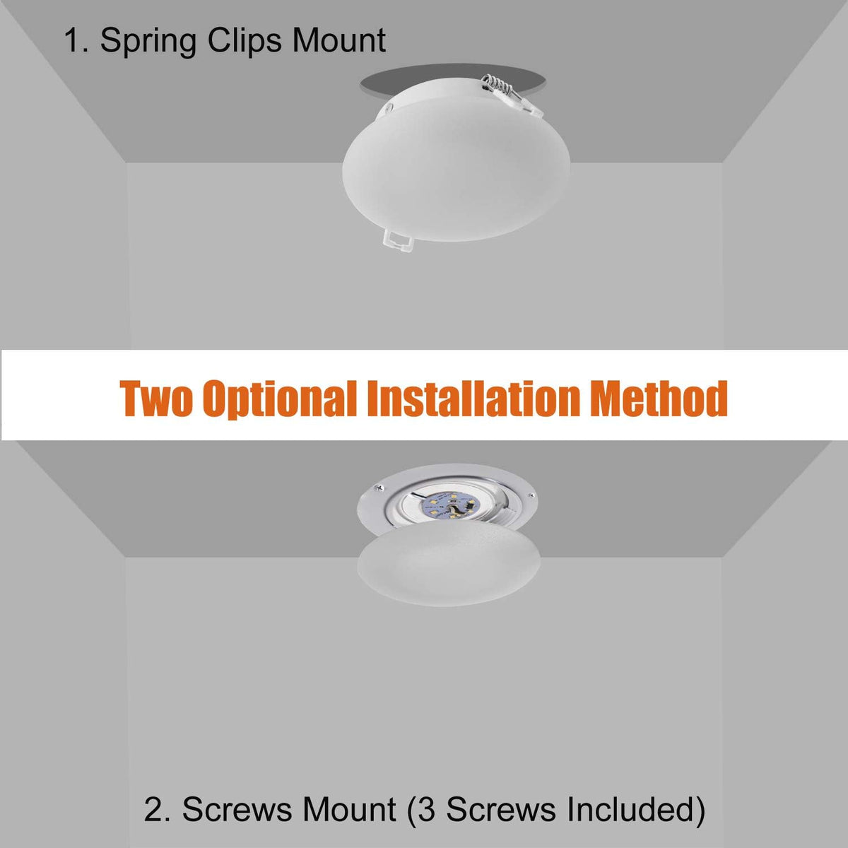 4.5Inch LED RV Puck Light Full Aluminum Recessed Mount Down Light 12V Pack of 6 I593