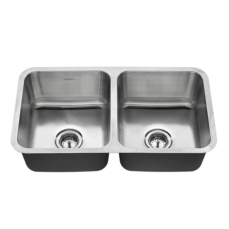 32-in x 18-in Double-Basin Stainless Steel Undermount Kitchen Sink D23182