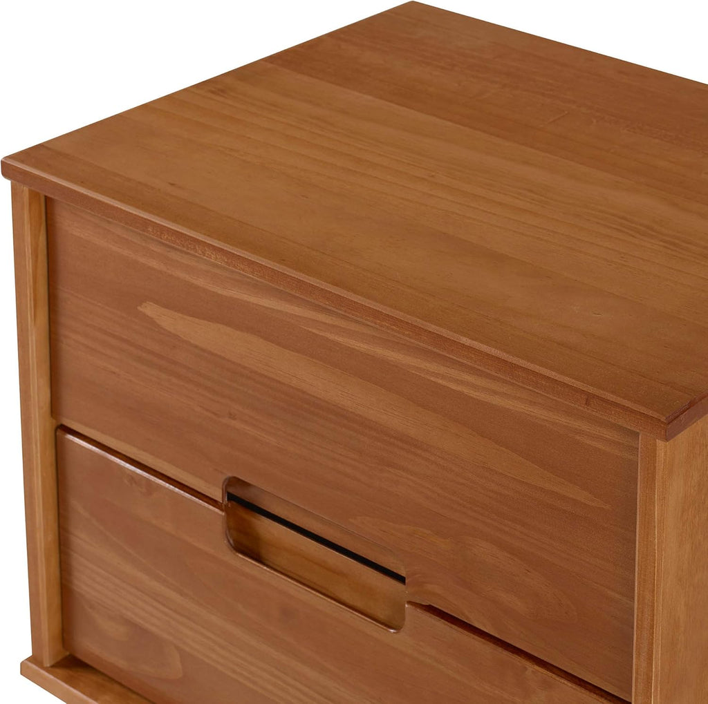 Caramel 2 Drawer Wood Nightstand Side Table U50827