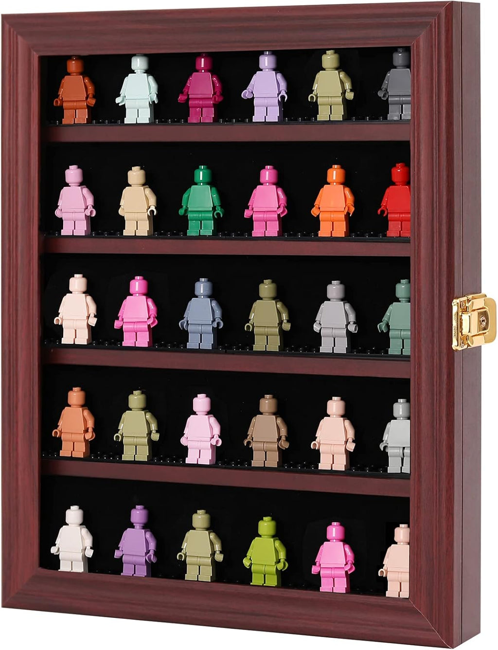 Black Wall Mount Display Case with UV Protected Lockable Removable Shelves Z702655