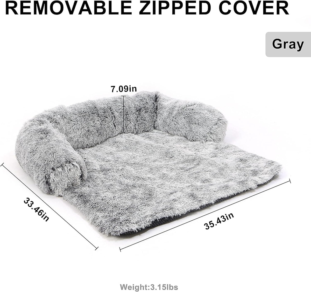 Fluffy Plush Dog Bed with Removable Washable Cover P4031
