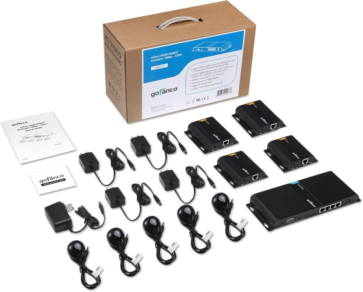 1080p 1x4 HDMI Extender Splitter Balun C557754