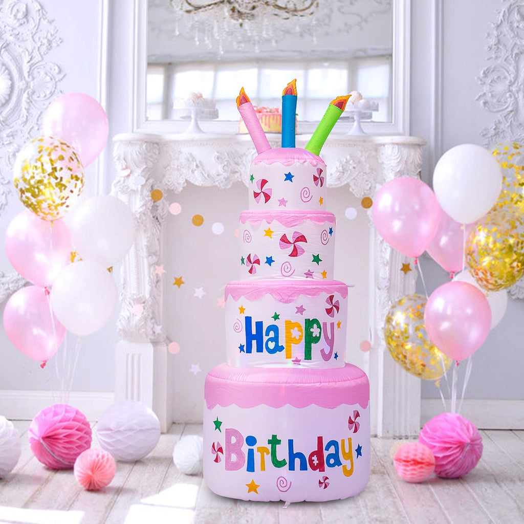 6 Feet Inflatable Birthday Cake with Candle E16555