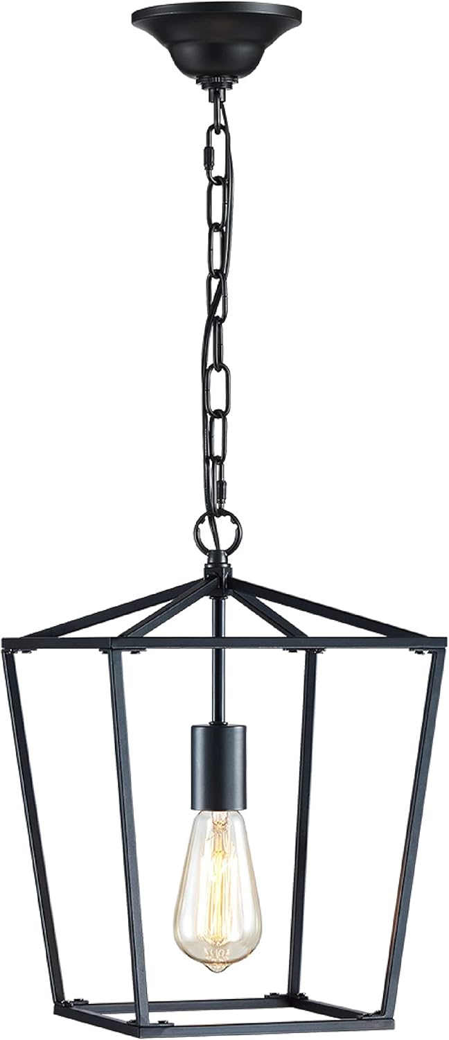 Lantern Pendant Light Iron Cage 1 E26 Bulbs Gold Plating X56307