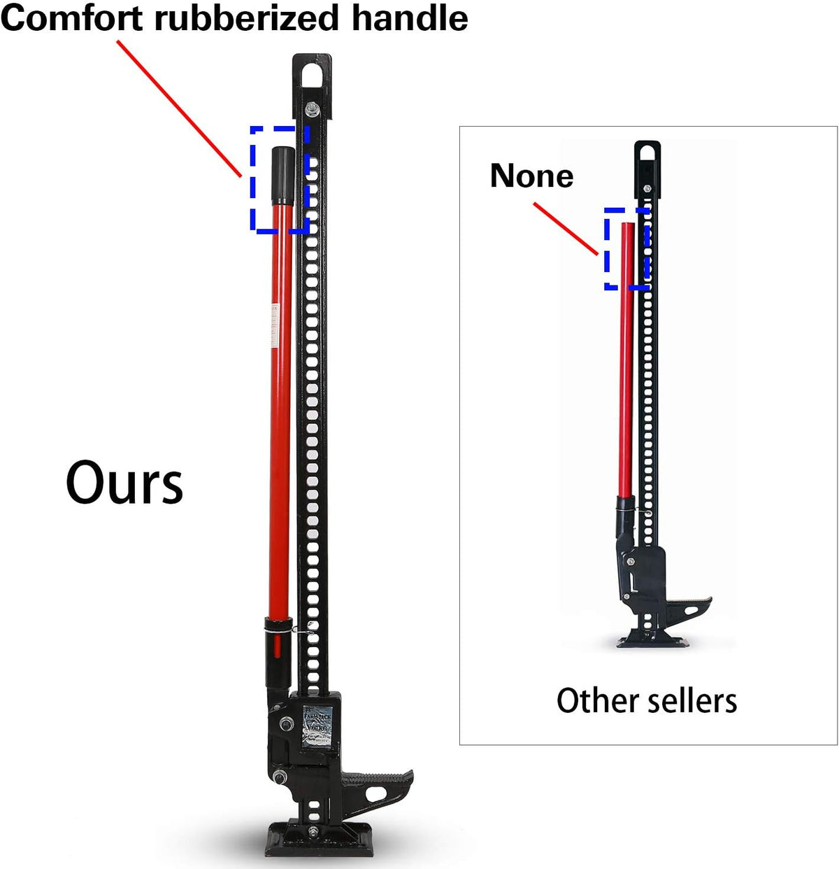 Farm Jack 48 High Lift Jack 3 Tons Capacity Cast Steel Black U1035
