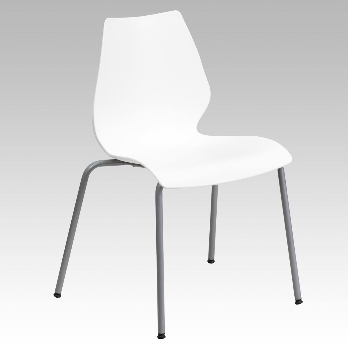 White Stack Chair with Lumbar Support R474