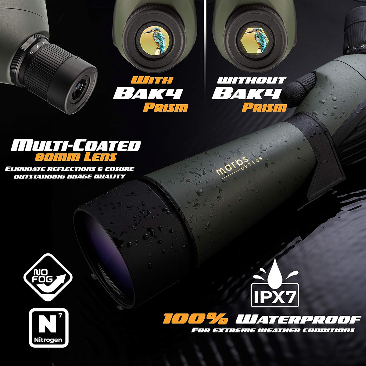 20-60x80 Spotting Scope with Tripod L7016