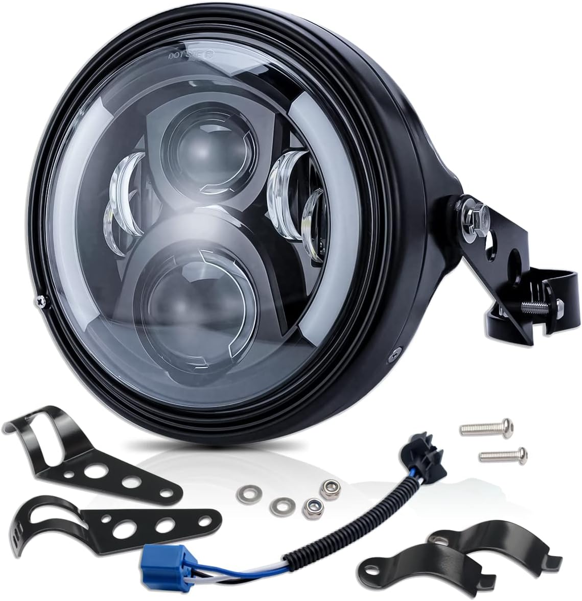 7Inch Round LED Motorcycle Headlights with Housing Bucket Mount Bracket B1613