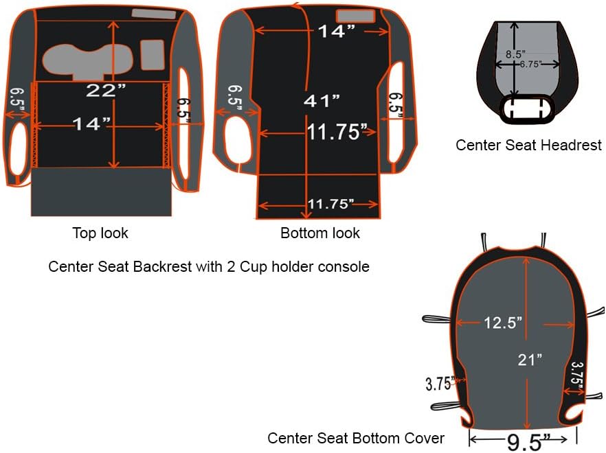 Custom Fit Neoprene Car Front Seat Covers Gray & Black D746059