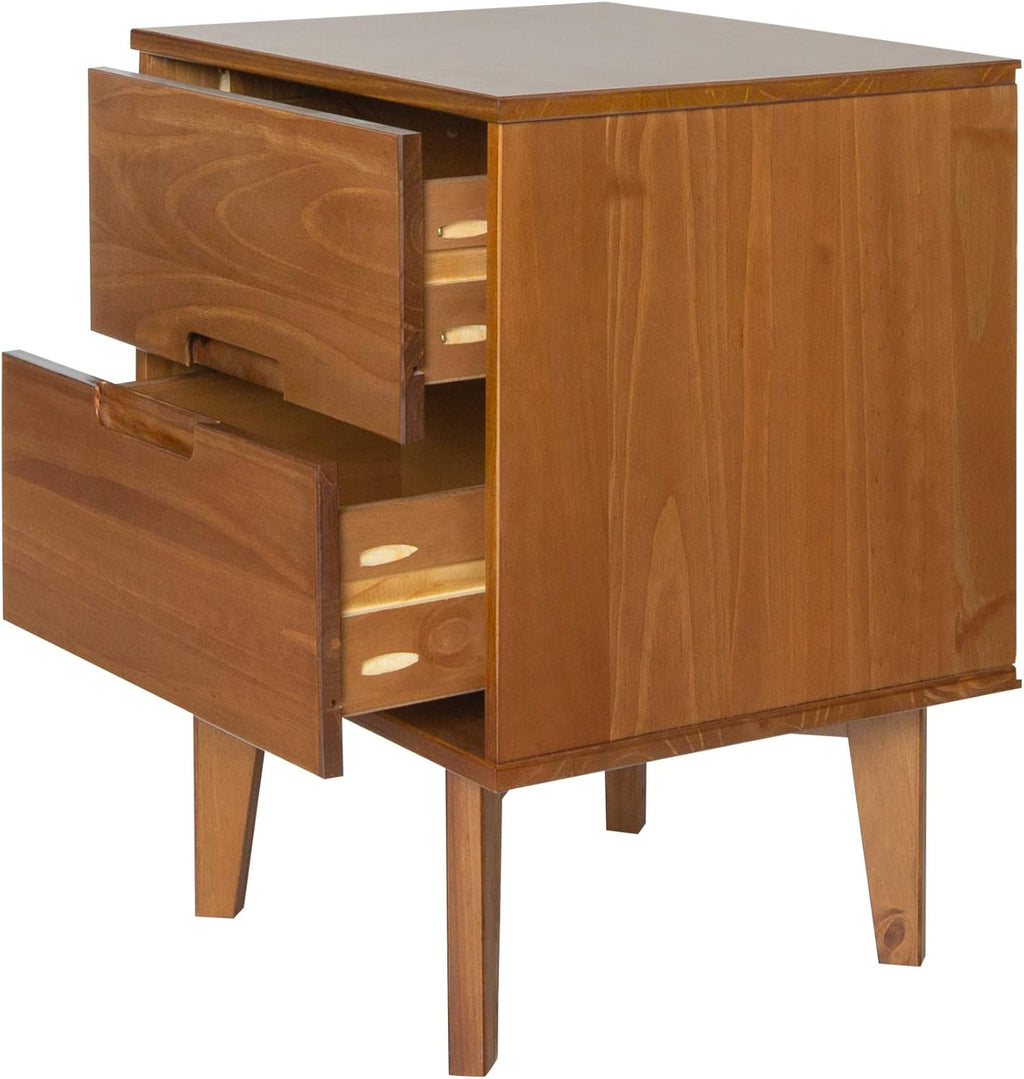 Caramel 2 Drawer Wood Nightstand Side Table U50827