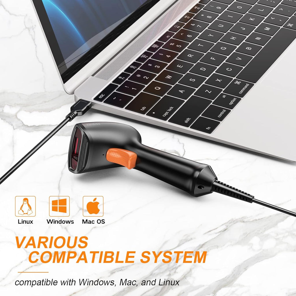 Handheld 1D Barcode Scanner with USB Cable Pack of 2 D74251