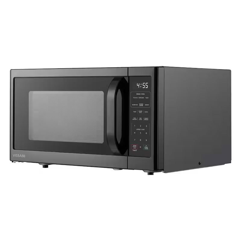 Black Stainless Steel 1,100 Watt Countertop Microwave E70801