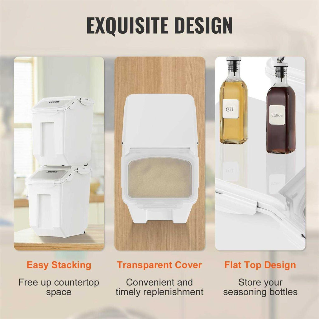15L Ingredient Storage Dispenser Bin with Measuring Cups M9349