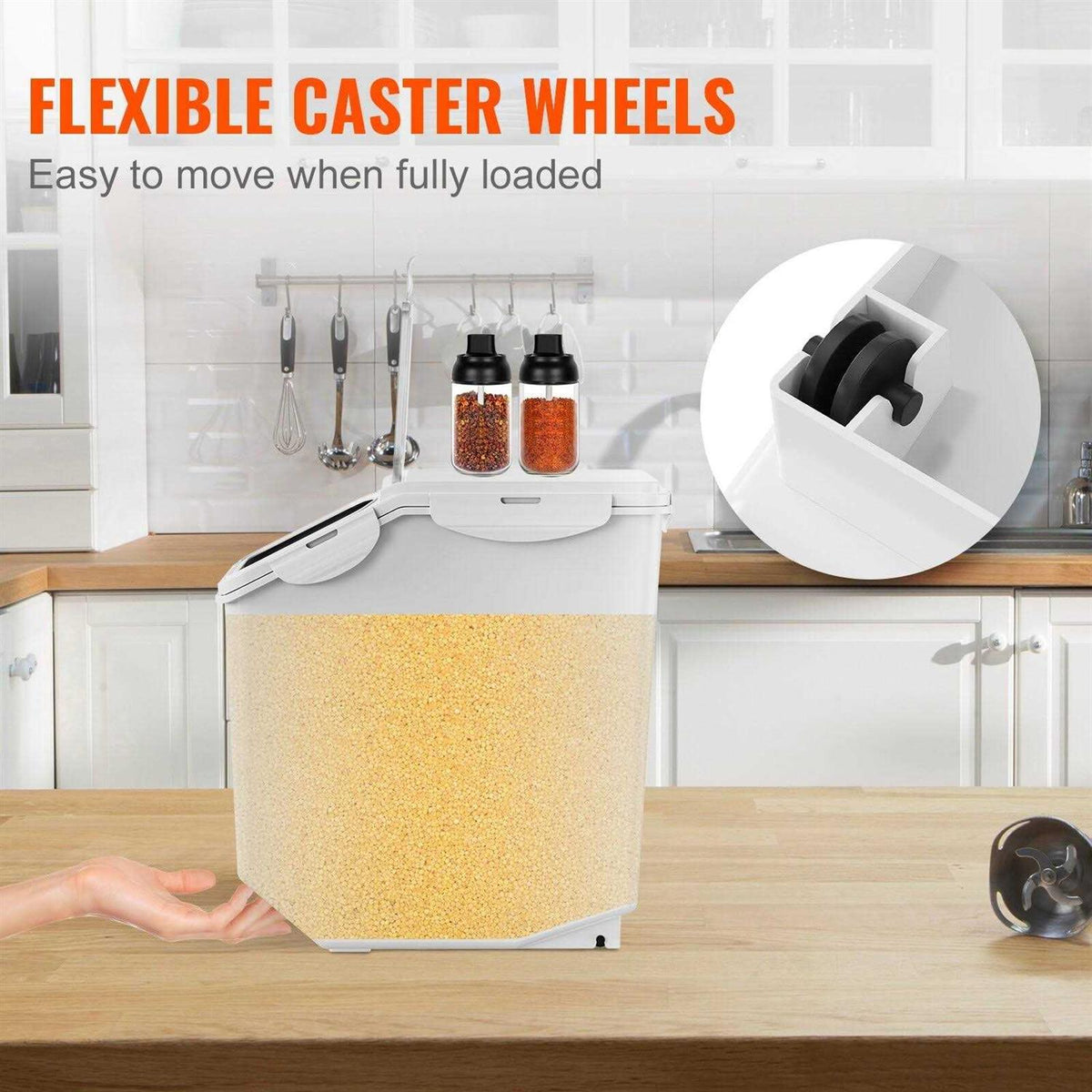 15L Ingredient Storage Dispenser Bin with Measuring Cups M9349