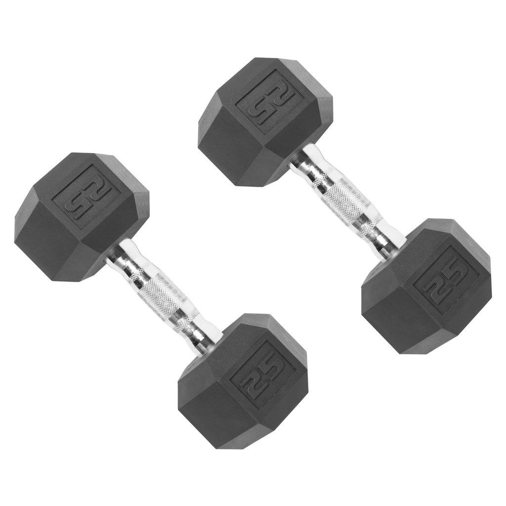 50 lb Rubber Hex Dumbbell Weight Set L1651