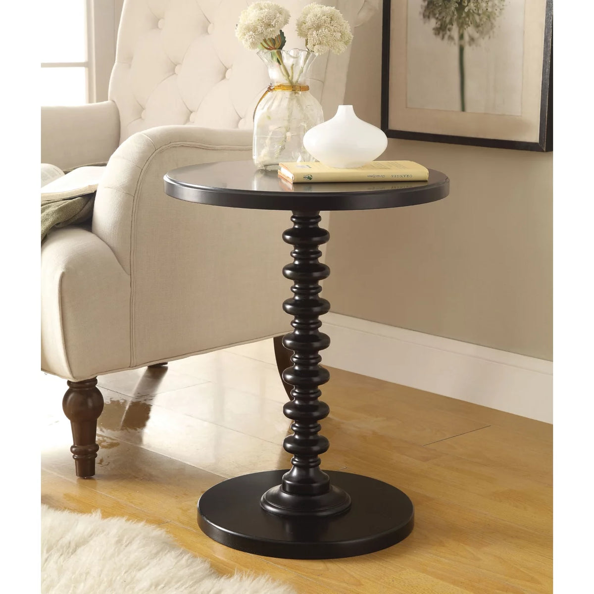 Black Round Top Side Table K579117