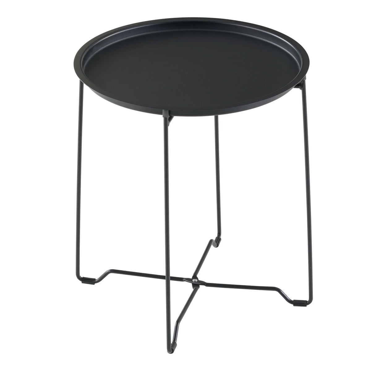 3-Piece Steel and Sling Folding Outdoor Bistro Set, Black B978551