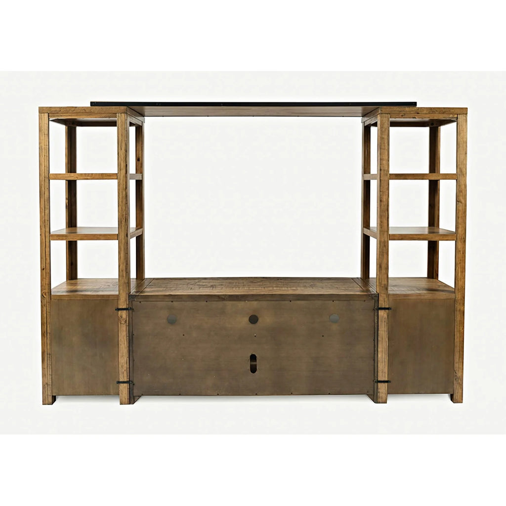 Rustic Distressed Pine Entertainment Center with 60" TV Console E7553