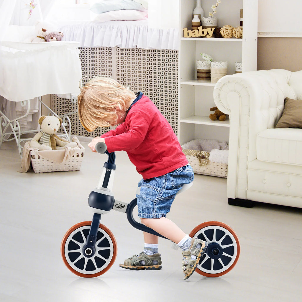 4 in 1 Kids Tricycles with Push Handle & Training Wheels Navy I7461