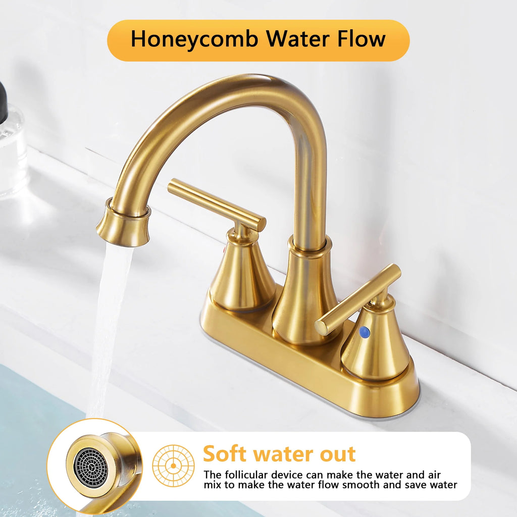 4 Inch 2 Handle Brushed Nickel Bathroom Sink Faucet A499