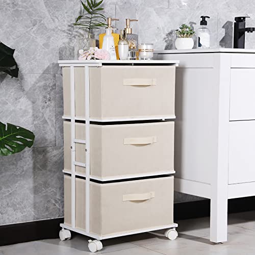 Black 3 Drawer Fabric Dresser X2802