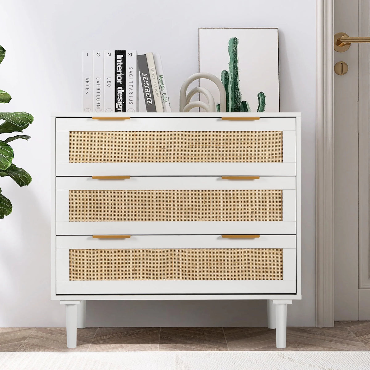 3 Drawer Rattan Wooden Dresser G630331