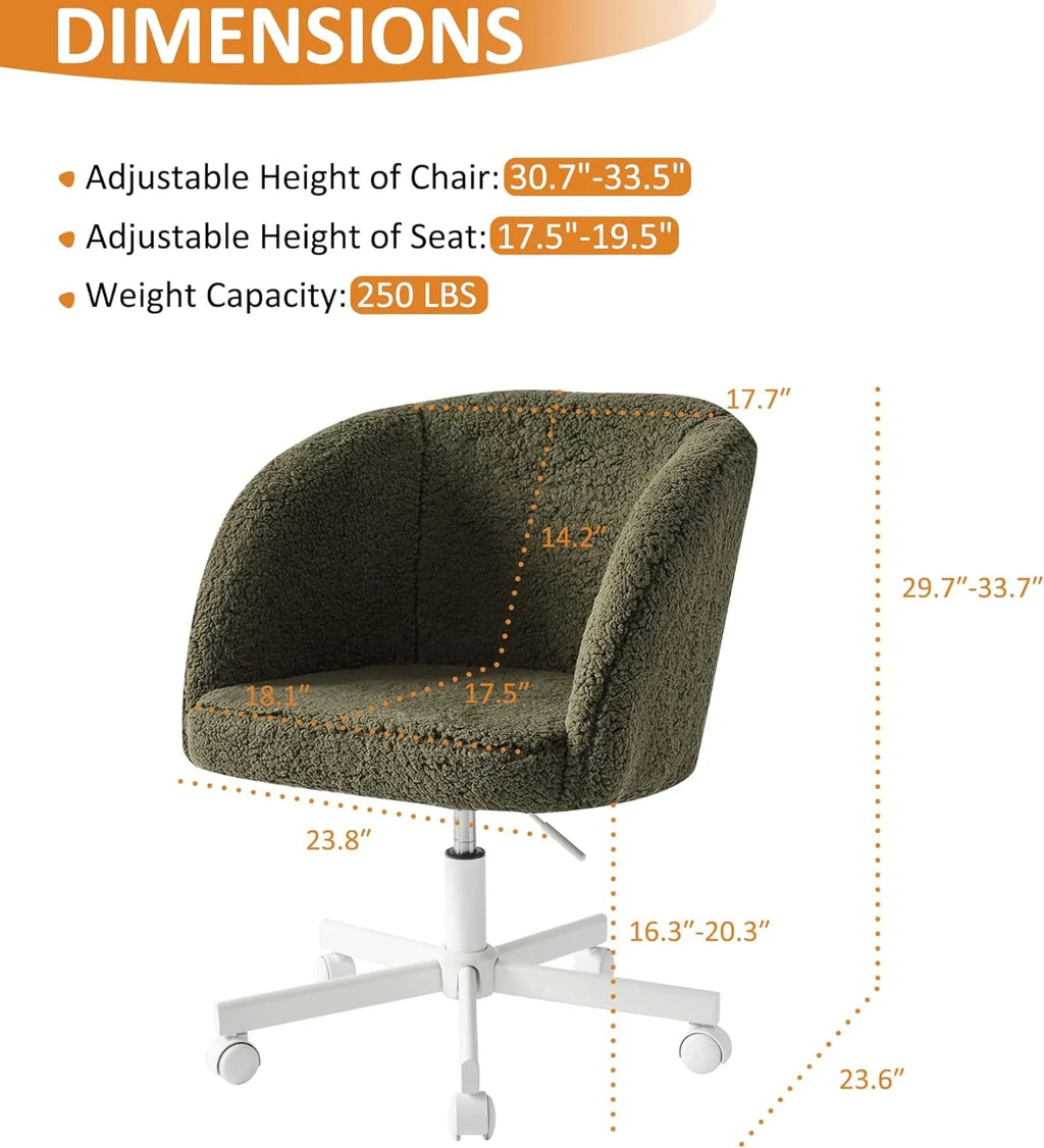 Boucle Office Chair Height Adjustable with Wheels K35882