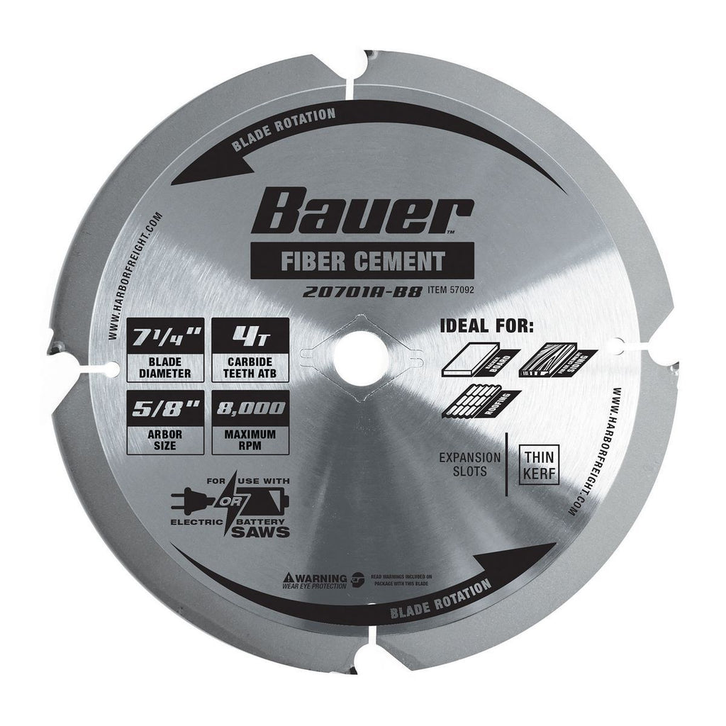 7-1/4 in. 4T PCD Fiber Cement Circular Saw Blade Z18126